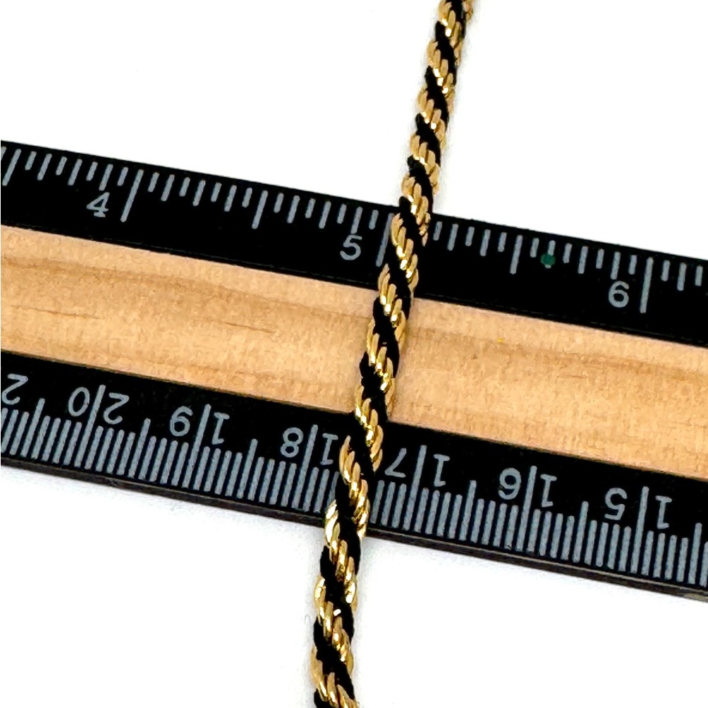 Trifari TM Gold and Black Twisted Rope Chain Bracelet - Picture 11 of 11